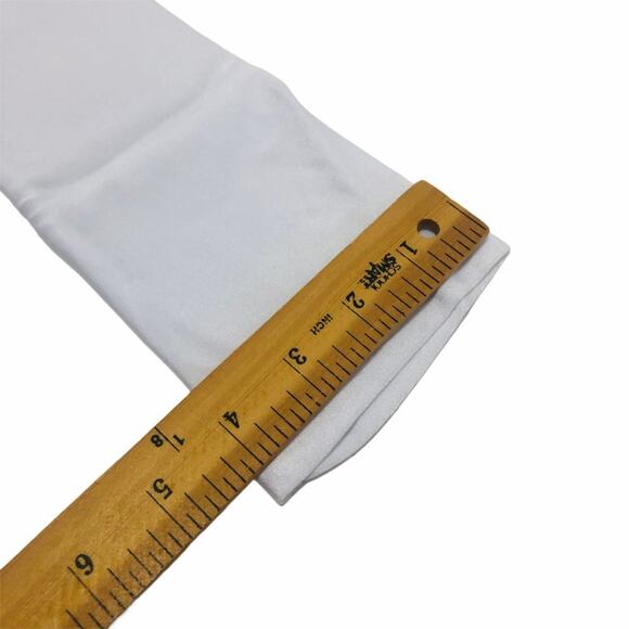 VINTAGE 18" 90s White Embroidered Floral Gloves with Open Ring Slit E13 - Picture 4 of 5